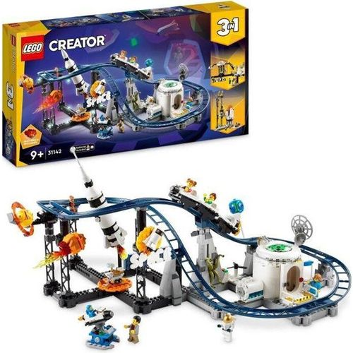 LEGO Creator 31142 Weltraum-Achterbahn-Spielzeug mit Weltraumrakete, Planeten und Steinen