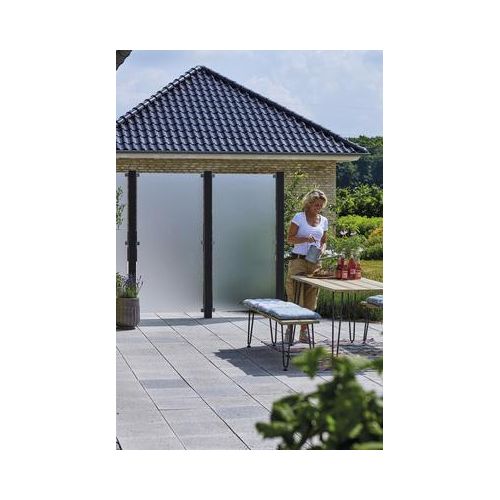 Zaun Teilelement PLUS Milchglas inkl. 6 Beschläge 90 x 180 cm