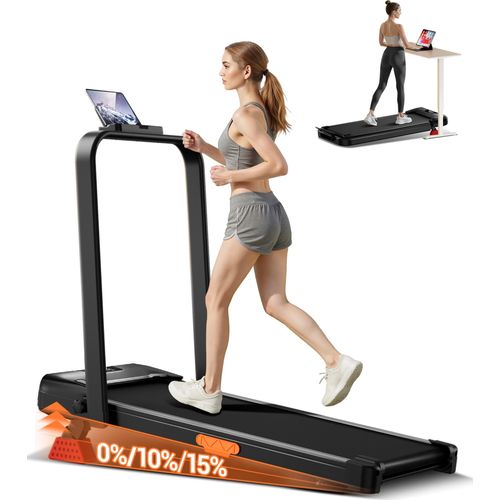 Laufband für zuhause,mit Bürstenlosem Motor, Walking Pad mit Steigung, max. Belastung 136 kg, Laufband mit Steigung, klappbar Laufband 12km/h, 136 kg