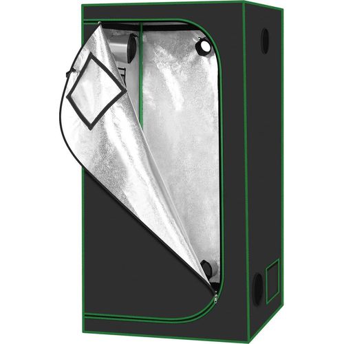 Pflanzzelt - Growbox - 100x100x200 cm - Stahlrahmen - 600D Oxford mit PE-Beschichtung - Sichtfenster - Für Balkon & Innenbereich - Himmelblau
