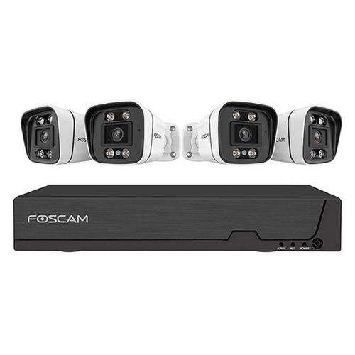 Foscam FNA108E-T4-2T-W PoE Kameraset, 8-Kanal NVR, 2TB, Weiß