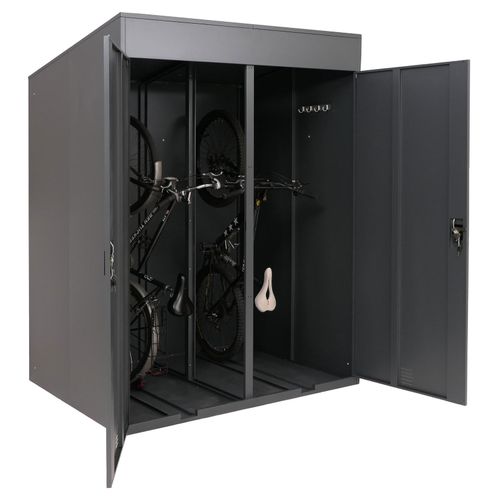 2er-Fahrradgarage MCW-H66b, Fahrradbox Fahrradunterstand abschließbar Metall 213x158x125cm ~ anthrazit