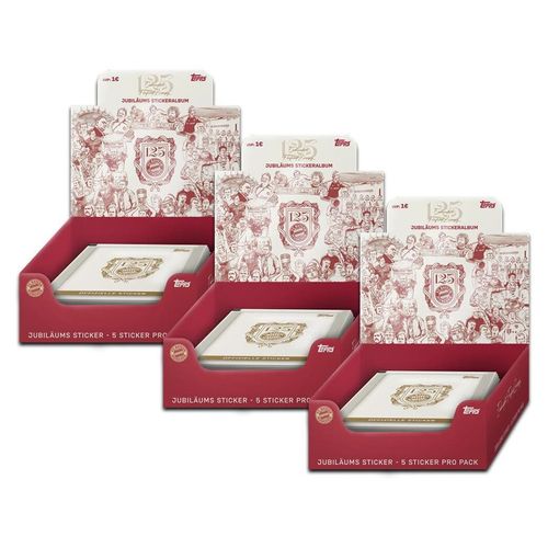 FC Bayern München - 125 Jahre - Sammelsticker - 3 Displays (90 Tüten)
