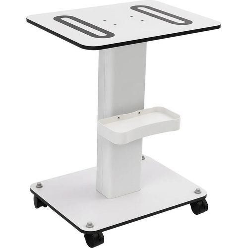 Salonwagen - Rollwagen für Friseur/SPA - 2 Ebenen - Metallrahmen aus Eisen - 52×40×69 cm - Tragkraft 40 kg - Weiß