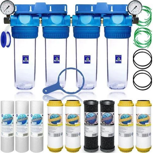 4-stufige Umkehrosmose Wasserfiltration Vorfilter Hauswasser mit Kartuschen