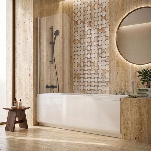Badewannenaufsatz – 80 x 140 cm – Chrom – AURIA