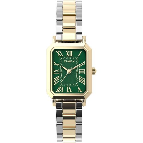 Timex Tw2Y72000 Uhr 21 mm rechteckig Quarzwerk römische Indizes 30 m wasserdicht