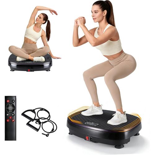 ZMH Vibrationsplatte Vibration Plate Rüttelplatte Sport Trainingsbänder 199 Intensitätsstufen 5 Trainingsprogramme Vibrationsboard Frauen