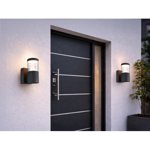 2er SET LED Außenwandleuchten zur Reihenschaltung geeignet, Anthrazit Höhe 24cm