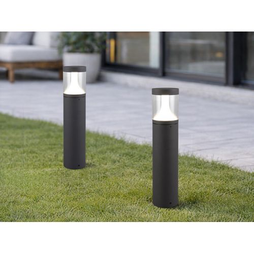 2er SET Garten Pollerleuchten Anthrazit zur Reihenschaltung geeignet, Höhe 50cm