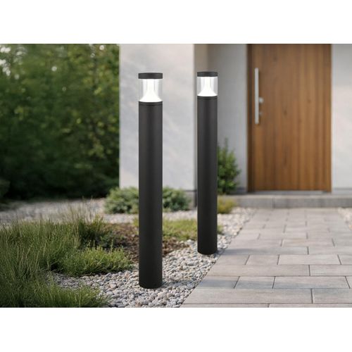 2er SET Garten Wegeleuchten Anthrazit zur Reihenschaltung geeignet, Höhe 100cm