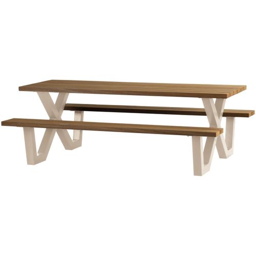Tablo Garten Picknick Tisch Ayous Sand X-Poot Metal