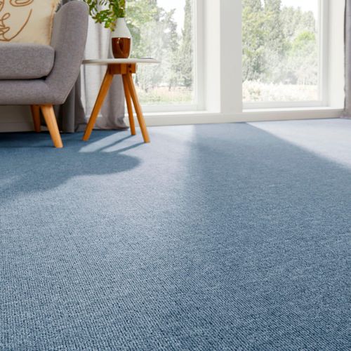 Teppichboden ANDIAMO "Bob, Feinschlinge, Gesamthöhe 4,5 mm, Made in Netherlands", blau, B:200cm L:700cm, Kunstfaser, Teppiche, Teppichboden, meliert, Breite 200, 400 oder 500 cm, strapazierfähig & pflegeleicht