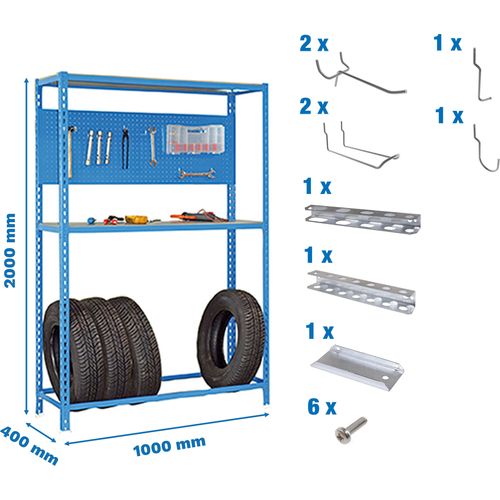 Simonrack Werkbank-Set SIMONRACING blau 100,0 x 40,0 x 200,0 cm