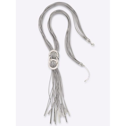 Lange Kette HEINE, Damen, Gr. N-Groesse, Metall, silber (silberfarben), Halsketten Lange Kette