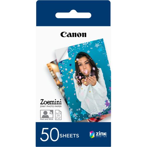 CANON Fotopapier "Zoemini ZINK™ 5 x 7,5 cm Fotopapier mit 50 Blatt", weiß, B:5cm H:7,6cm, Papiere, Fotopapier