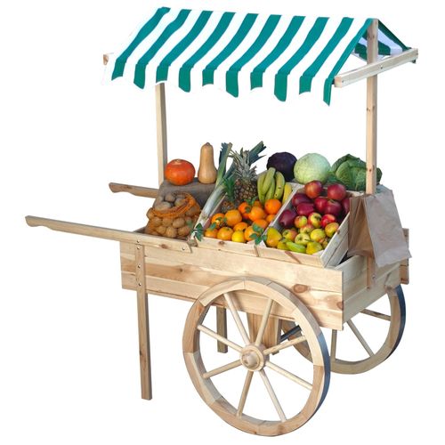 Transportkarren PROMADINO "Marktwagen", beige (natur), B:82cm H:187cm, Holzwerkstoff, Transportwagen, Transportkarren, B/T/H: 173/82/187 cm