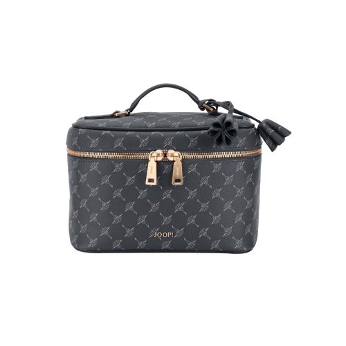 Kosmetiktasche JOOP "Kosmetiktasche Cortina 1.0 Flora Washbag mhz", Damen, Gr. B/H/T: 24cm x 17cm x 13cm 0, blau (dunkelblau 2), Obermaterial: 100% Synthetik synthetic., Taschen Kosmetiktasche