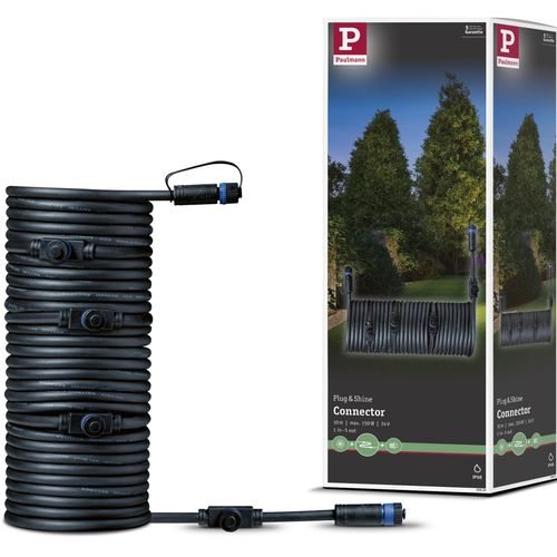 Lampen-Verbindungskabel PAULMANN "Outdoor Plug&Shine 10m IP68", schwarz, Ø:18,4mm, Kabel, Lampen-Verbindungskabel, 1 in - 5 out
