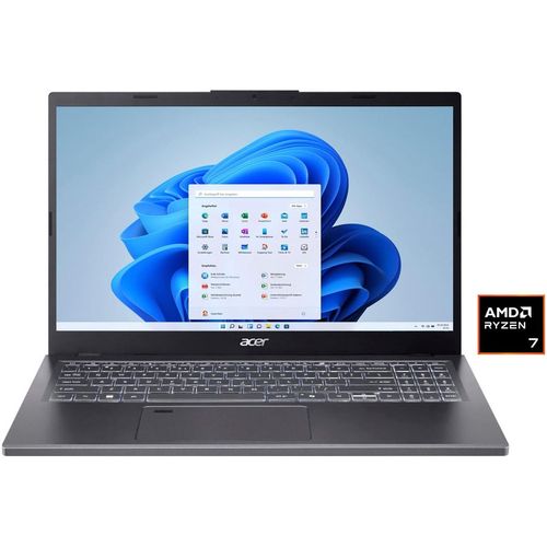 ACER Notebook "Aspire 15", grau (steel grau), 16 GB RAM 1.024 GB SSD, Ryzen 7, Windows 11 Home, Notebooks, Notebook