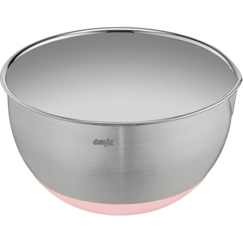 Rührschüssel EMSA "Prep&Bake", rosa (edelstahl, rosa), H:10,7cm Ø:18cm, Edelstahl, Schüsseln, Rührschüssel, rutschfester Boden, Ausgießlippe für präzises Ausgießen