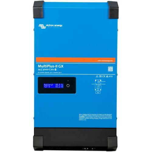 Wechselrichter VICTRON ENERGY "»Inverter / Charger Victron MultiPlus-II 24/3000/70-32 230V GX«", blau, B:27,5cm H:14,7cm L:50,6cm, Aluminium, Wandler, Wechselrichter, 3000 W, 24 VDC