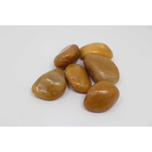 Aquagart 40kg Polierter Kiesel Flusskiesel Kieselsteine Gartenkies Zierkies gelb