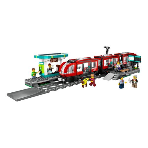 LEGO® Straßenbahn mit Haltestelle