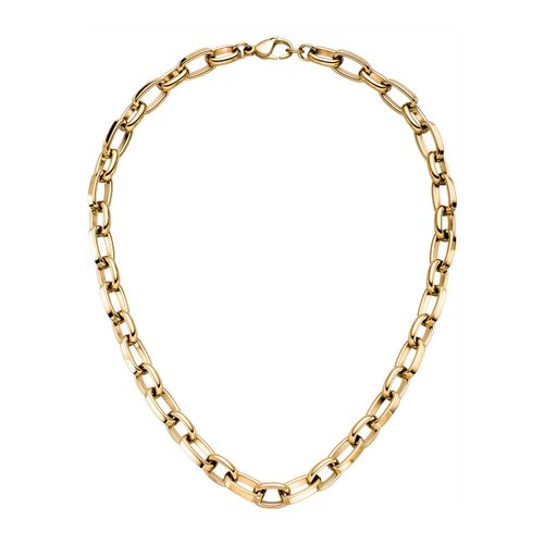 Statementkette JOBO "Kette Statement 10 mm", goldfarben, Halsketten, Damen, Edelstahl, L: 48, Statementkette, Edelstahl oder Bicolor-Optik 48 cm