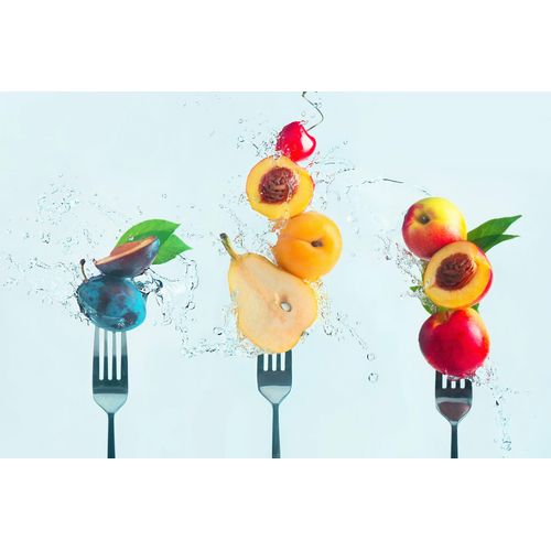 Fototapete PAPERMOON "Photo-Art DINA BELENKO, FRUCHTSALAT MACHEN", bunt, B:4m L:2,6m, Vlies, Tapeten