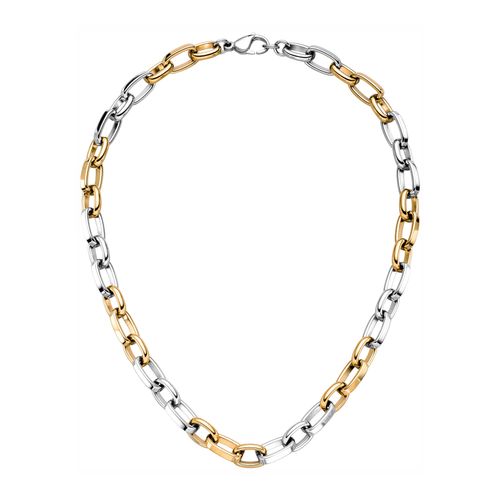 Statementkette JOBO "Kette Statement 10 mm", bicolor, Halsketten, Damen, Edelstahl, L: 48, Statementkette, Edelstahl oder Bicolor-Optik 48 cm