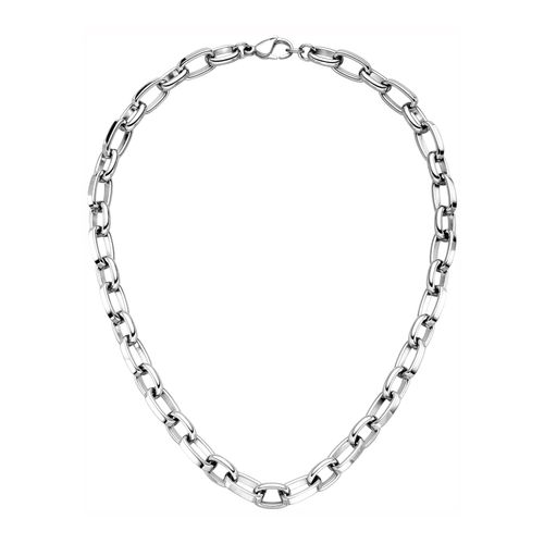 Statementkette JOBO "Kette Statement 10 mm", edelstahlfarben, Halsketten, Damen, Edelstahl, L: 48, Statementkette, Edelstahl oder Bicolor-Optik 48 cm