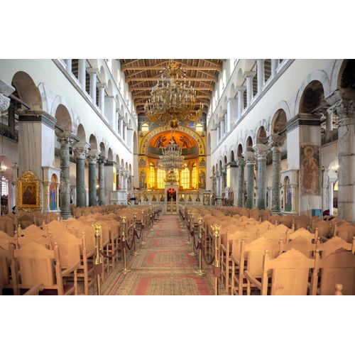 Fototapete PAPERMOON "ARCHITEKTUR-ORTHODOXE KIRCHE SALONIKI KATHEDRALE SÄULEN", bunt, B:4m L:2,6m, Vlies, Tapeten