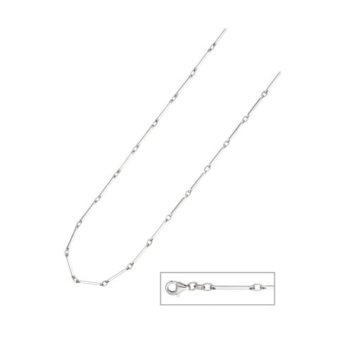 Kette ohne Anhänger JOBO "Stabkette Stabgliederkette" Gr. 42, silber (silber 925), Halsketten, Damen, 42cm, Silber 925 (Sterlingsilber), 925 Silber rhodiniert