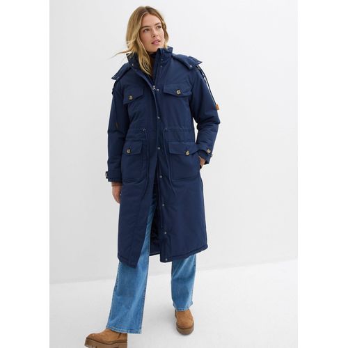 bonprix Wintermantel 2in1 Optik, blau, Gr.46, Wintermantel mit einer 2in1 Optik