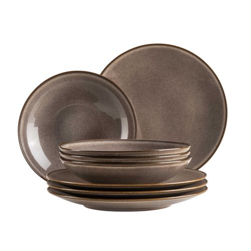 Tafelservice MÄSER "Smoky's", braun, 8, Geschirr-Sets, Tafelservice