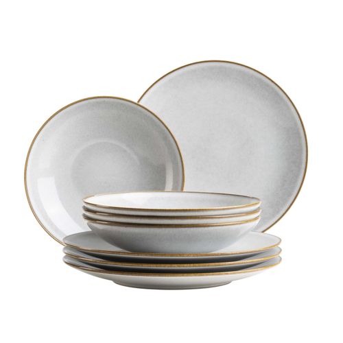 Tafelservice MÄSER "Smoky's", weiß, 8, Geschirr-Sets, Tafelservice