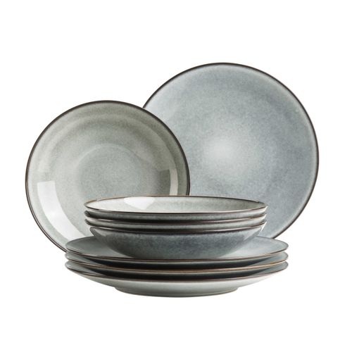 Tafelservice MÄSER "Smoky's", grün, 8, Geschirr-Sets, Tafelservice