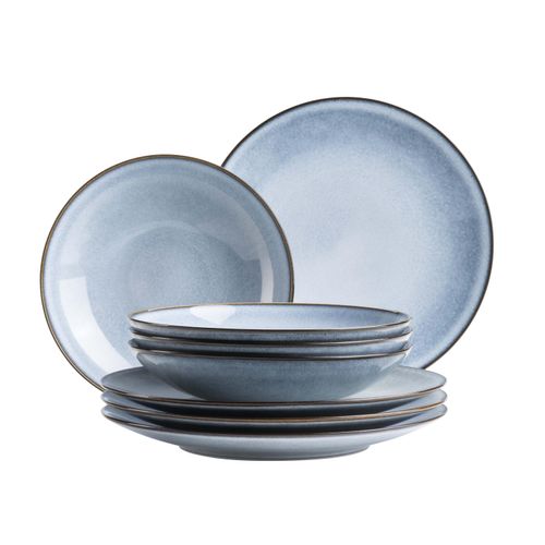 Tafelservice MÄSER "Smoky's", blau, 8, Geschirr-Sets, Tafelservice
