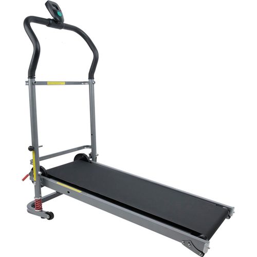 Walking Laufband, mechanisch klappbar Laufband, für zuhause & im Büro, mit 3 und 7 Grad Steigung, 95 x 52 x 124 cm Schwarz