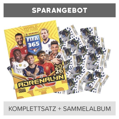 FIFA 365 Adrenalyn XL 2026 Trading Cards - Alle Karten + Sammelmappe (ohne limitierte-/Spezial -Karten)