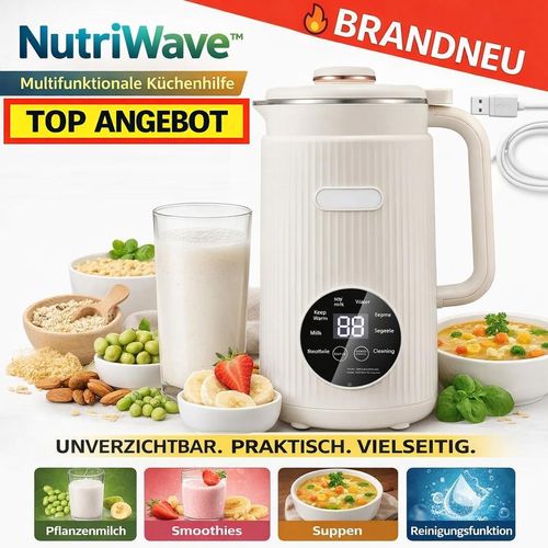 NutriWave™ Pflanzendrinkbereiter Smoothie Maker Mixer Suppenbereiter All-in-One 1,2L