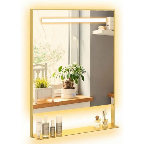 LED-Badezimmerspiegel, beschlagfrei, 3 Lichtfarben, 80 x 60 cm