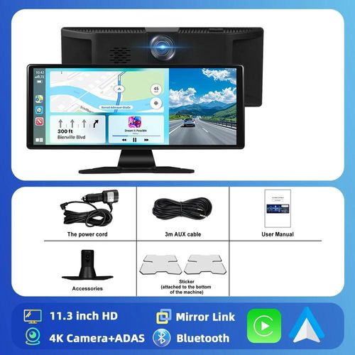 Autoradio Multimedia-Display - 1-DIN Touchscreen - 28,7 cm - 1440×540 - Split-Screen - USB - Nur Monitor - Schwarz