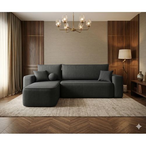 Ecksofa TEXAS Links Graphitfarben