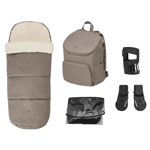 Maxi-Cosi Kinderwagenausstattung Oxford, Braun, Kunststoff, Textil, 5-teilig, Baby on Tour, Kinderwagen, Kinderwagen-Zubehör, Sonstiges Kinderwagenzubehör