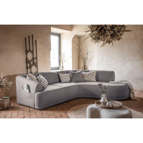 MIUFORM Bella Siena - Ecksofa L-FORM RECHTS - 287x209cm - Warmgrau - 6-Sitzer Sofa Couch