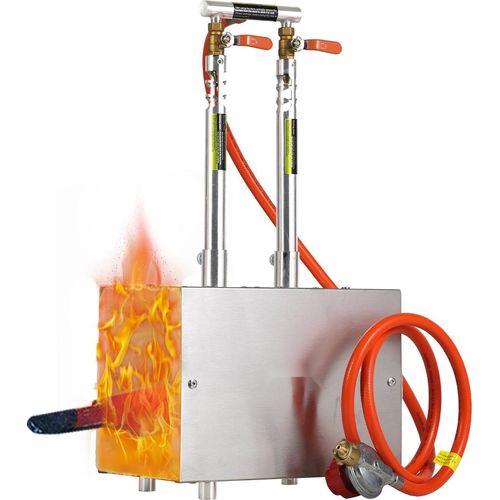 Propangasschmiede - 2-Brenner-Schmiedeofen - Bis 1427 °C - Tragbar - Quadratische Kammer - Edelstahl - Für Hufschmiede, Schmieden & Schmelzen