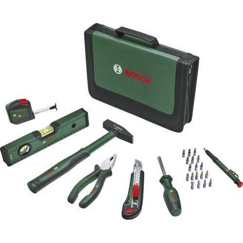 Werkzeugset BOSCH HOME & GARDEN "Universal Werkzeug Set", grün, B:22cm H:5cm L:32,5cm, Werkzeugsets, 25-teilig
