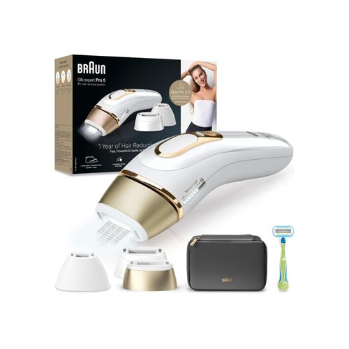Braun IPL Silk-expert Pro 5, PL5243, dauerhaft sichtbare Haarentfernung weiß/gold